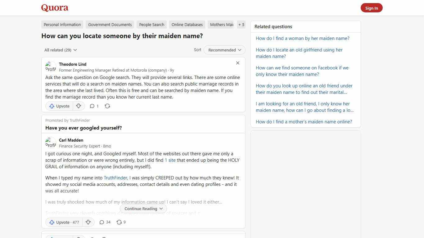 How to locate someone by their maiden name - Quora
